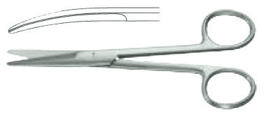 Ножиці операційні, тупокінцеві, зігнуті, звужені, Мейо, 170 мм Surgimax 04-231-17